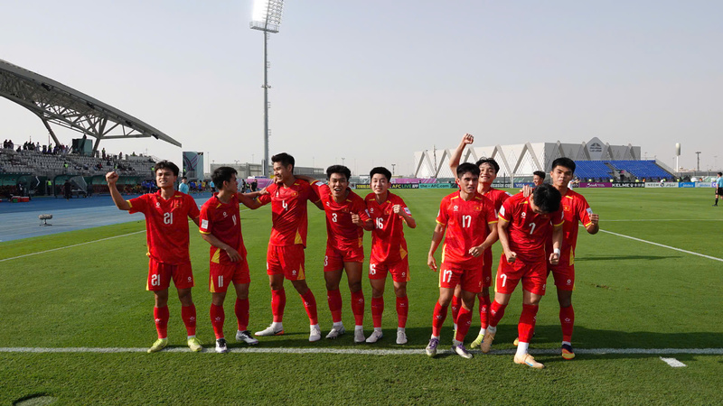 U23 Việt Nam trong trận chiến thắng U23 Jordan. Ảnh: Ted Trần TV