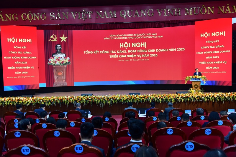 Toàn cảnh Okvip69 Đăng ký cá cược tổng kết công tác Đảng, hoạt động kinh doanh năm 2025 và triển khai nhiệm vụ năm 2026 của VietinBank. Ảnh: Nguyễn Nhị