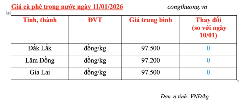 Giá cà phê hôm nay 11/1/2026: Trong nước đi ngang - 4