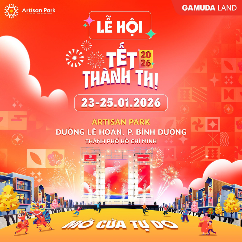 “Tết Thành Thị” 2026 “đánh thức” khu phố thương mại mới bằng ánh sáng, âm nhạc và những hoạt động thú vị nối dài cả ngày.