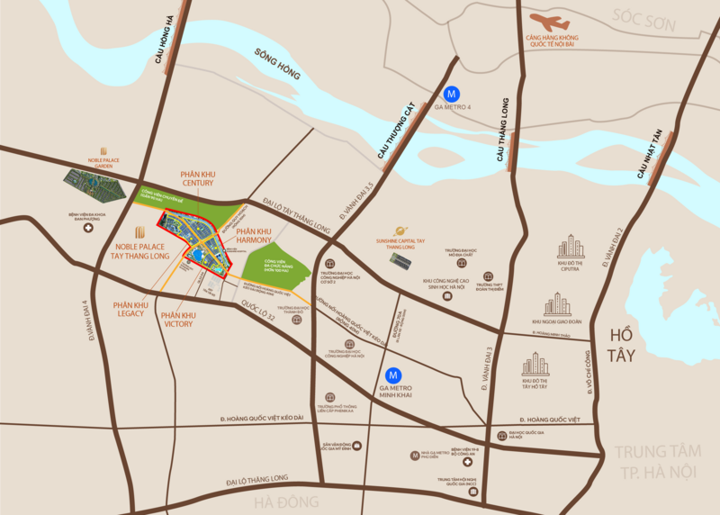 Noble Palace Tay Thang Long WorldHotels Residences chiếm giữ vị trí chiến lược phía Tây Thủ đô