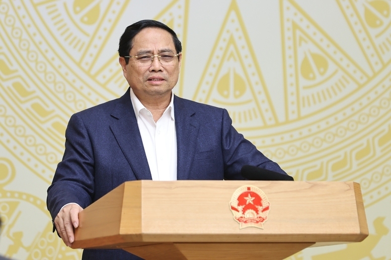 Thủ tướng Phạm Minh Chính - Trưởng ban Chỉ đạo quốc gia về dữ liệu, chủ trì phiên họp lần thứ nhất của Ban Chỉ đạo. Ảnh: VGP/Nhật Bắc
