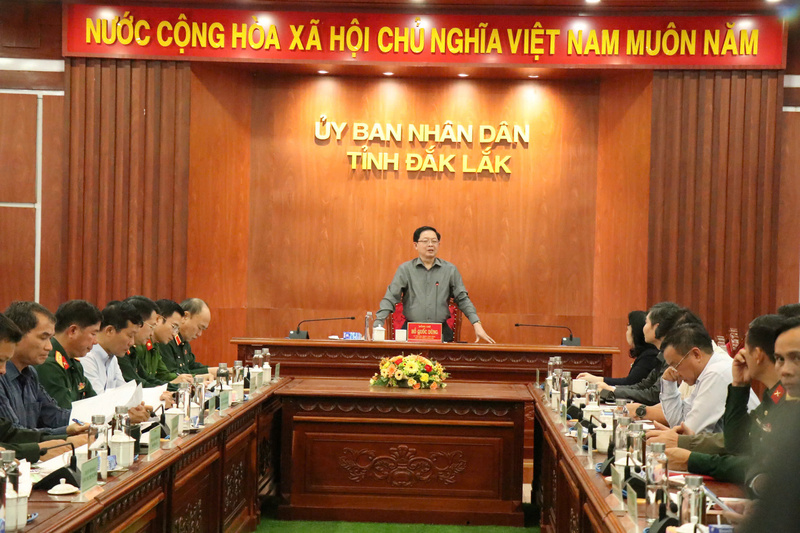 Phó Thủ tướng Hồ Quốc Dũng phát biểu chỉ đạo tại buổi Ok88vip tỷ lệ kèo World Cup 2026 với lãnh đạo tỉnh Đắk Lắk. Ảnh: Tuấn Anh