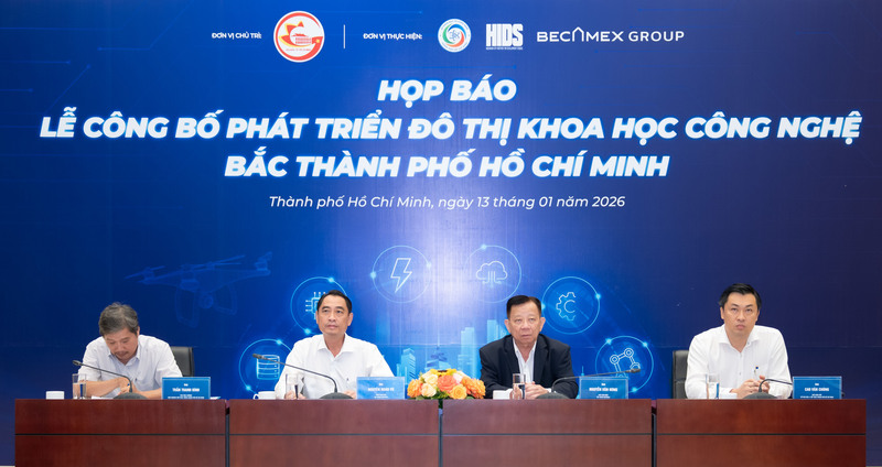 Họp báo thông tin về Lễ công bố phát triển “Đô thị Khoa học Công nghệ - Bắc TP. Hồ Chí Minh. Ảnh: Minh Khuê.