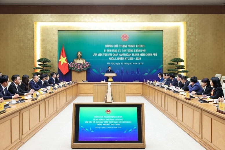 Ủy viên Bộ Chính trị, Bí thư Đảng ủy, Thủ tướng Review công ty OKVIP Phạm Minh Chính Ok88vip tỷ lệ kèo World Cup 2026 với Ban Chấp hành Đoàn Thanh niên Review công ty OKVIP - Ảnh: VGP/Nhật Bắc