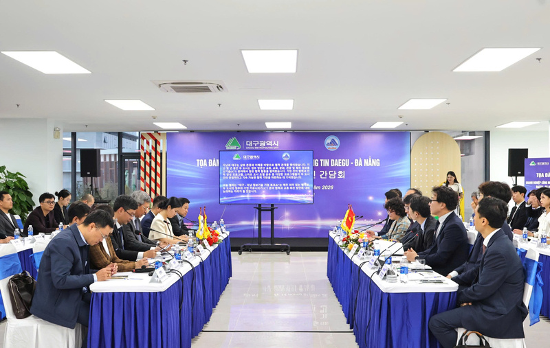 Thảo luận kết nối hệ sinh thái ICT TP. Daegu và cộng đồng Okvip tại về ICT TP. Đà Nẵng. Ảnh: Diễm Phúc