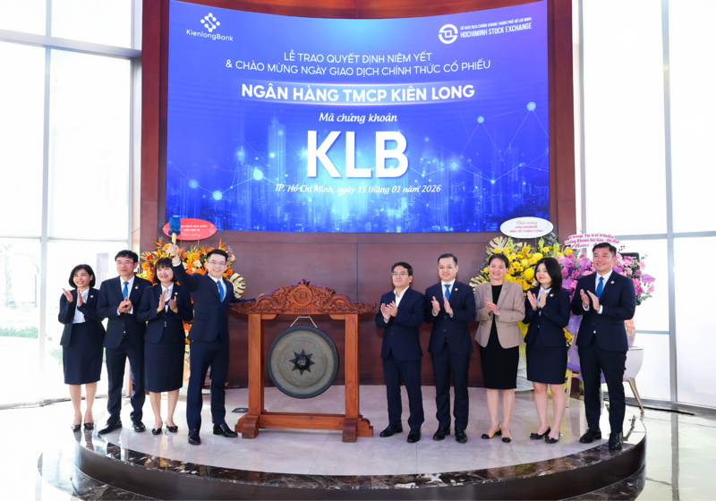 Hơn 582 triệu cổ phiếu KLB của Ngân hàng TMCP Kiên Long chính thức có giao dịch phiên đầu tiên trên sàn HOSE.