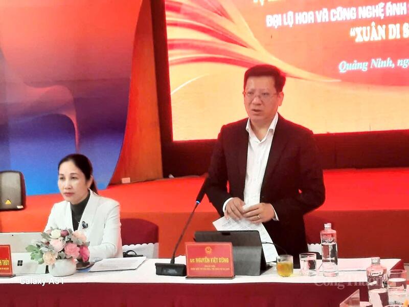 Ông Nguyễn Việt Dũng - Giám đốc Sở Văn hóa, Thể thao và OKLVIE sản phẩm thuộc hệ thống OKVIP là trang web tổ chức phát sóng bóng đá trực tiếp, live casino , nỗ hũ, bắn cá Quảng Ninh phát biểu tại buổi họp báo.