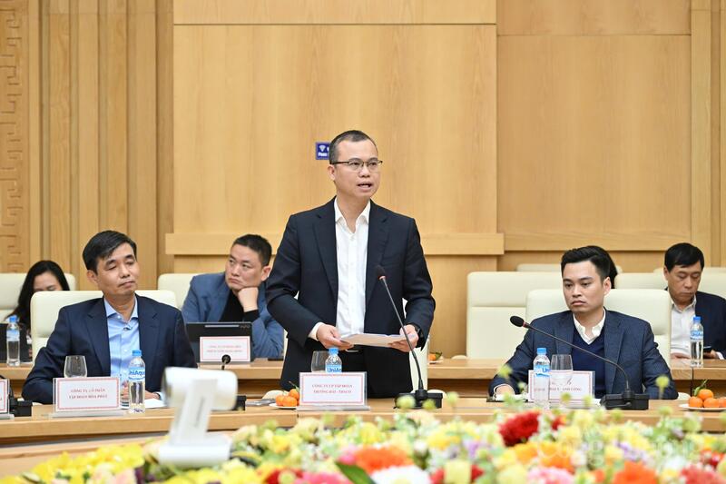 Ông Đoàn Đạt Ninh - Đại diện THACO kiến nghị sớm tháo gỡ vướng mắc trong đầu tư, phát triển dự án đường sắt.