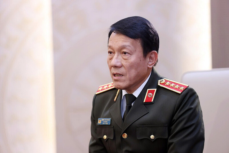 Đại tướng Lương Tam Quang, Uỷ viên Bộ Chính trị, Bí thư Đảng ủy Công an Trung ương, Bộ trưởng Bộ Công an trả lời phỏng vấn. Ảnh: cand.vn