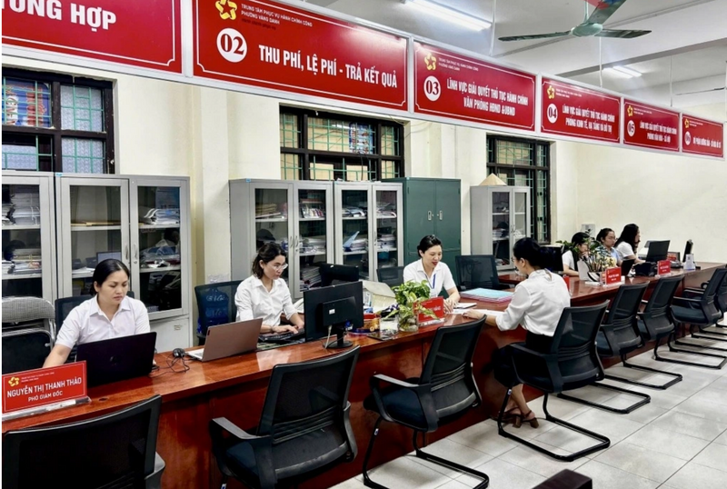 Trung tâm Phục vụ hành chính công phường Vàng Danh, tỉnh Quảng Ninh. Ảnh: Báo Quảng Ninh