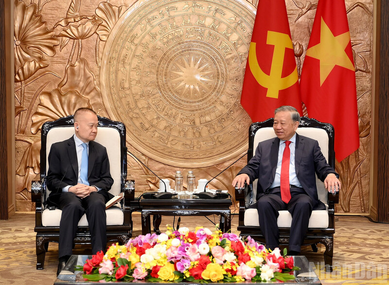 Tổng Bí thư Tô Lâm tiếp Đặc phái viên của Tổng Bí thư, Chủ tịch nước Trung Quốc. Ảnh: Nhân Dân