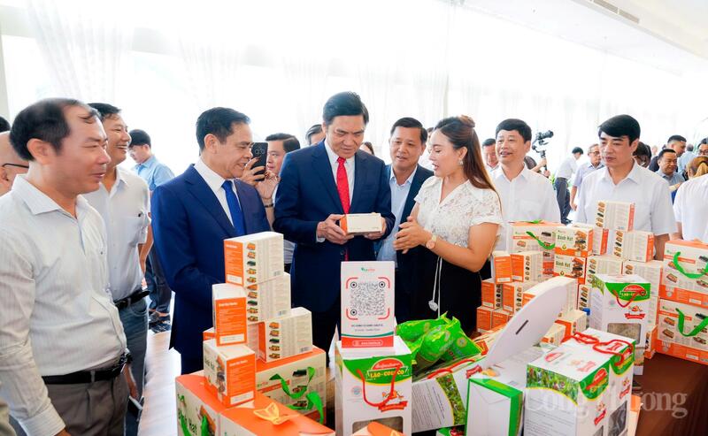 Lãnh đạo tỉnh Nghệ An thăm quan các gian hàng giới thiệu sản phẩm trong khuôn khổ sự kiện