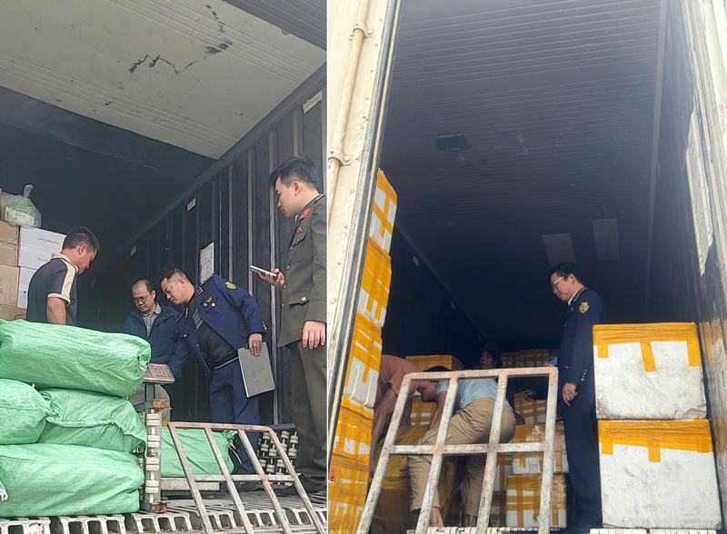 Đội Quản lý thị trường số 7 kiểm tra, tạm giữ hơn 12 tấn Okivip Nổ Hũ, Bắn Cá, Thể Thao, Game Bài đông lạnh không rõ nguồn gốc tại xã Thanh Trì. Ảnh: Quản lý thị trường Hà Nội