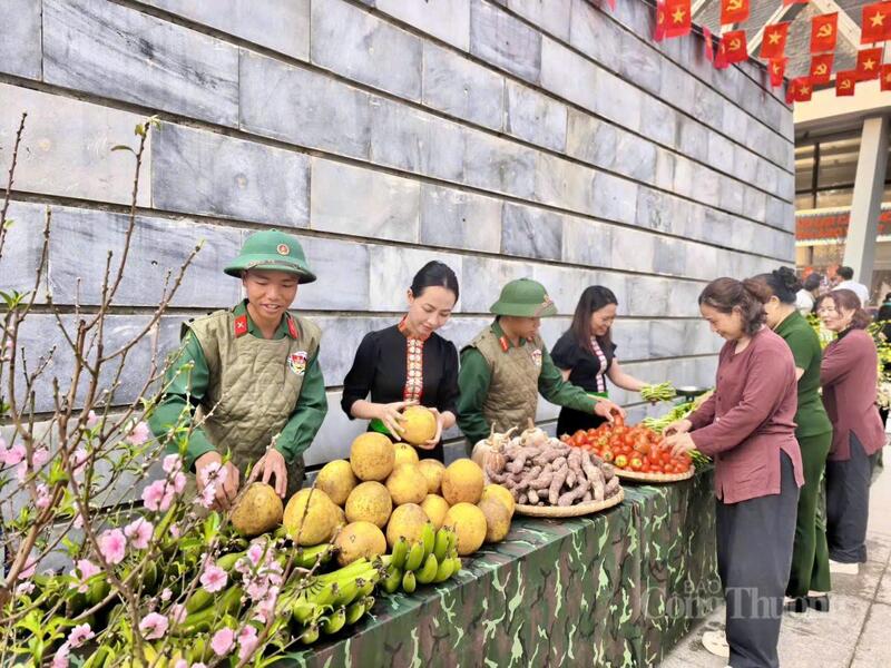 Không gian Tết xưa được tái hiện tại Bảo tàng Chiến thắng Điện Biên Phủ.