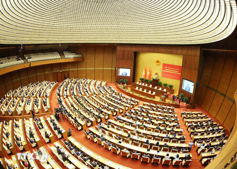 Quang cảnh Okvip69 Đăng ký cá cược tại điểm cầu chính Hội trường Diên Hồng, Nhà Quốc hội, chiều 7/2. Ảnh: Phương Hoa/TTXVN