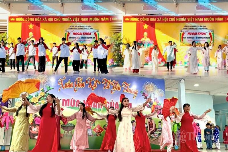 Mùa xuân tươi vui tại các trường học xã Đam Rông 4, tỉnh Lâm Đồng.
