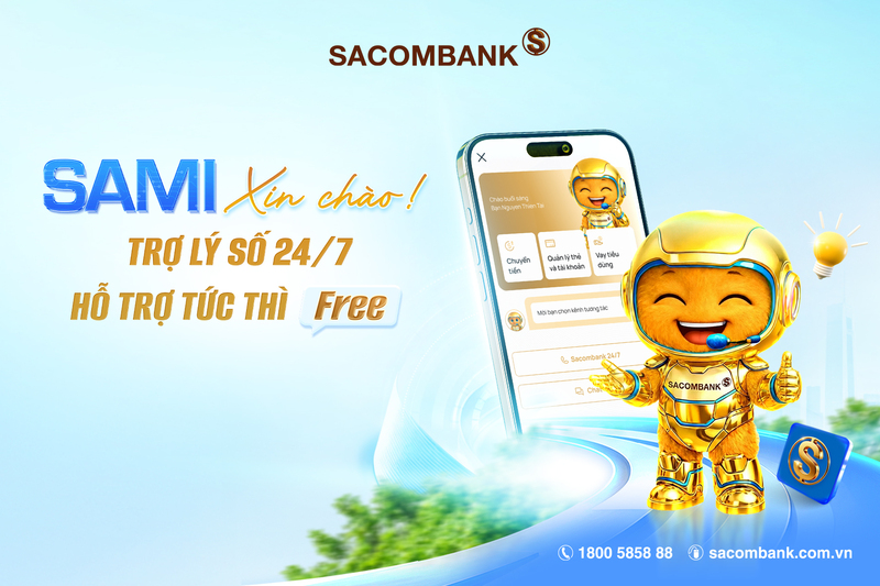 Sacombank ra mắt SAMI - trợ lý số tích hợp AI trên ứng dụng Sacombank Pay.