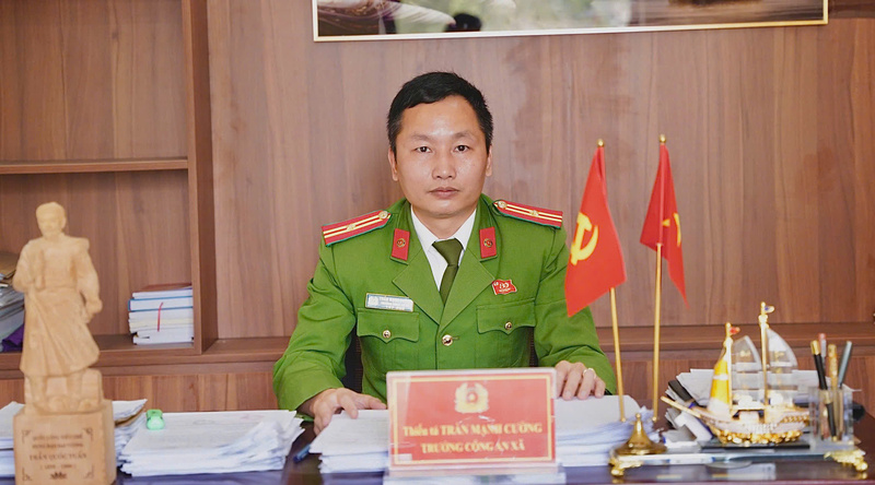 Thiếu tá Trần Mạnh Cường, Trưởng Công an xã Thắng Lợi. Ảnh: Diệu Linh