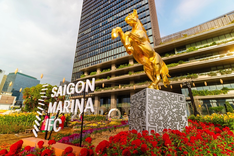 Linh vật ngựa trưng bày tại Saigon Marina IFC (TP. Hồ Chí Minh)