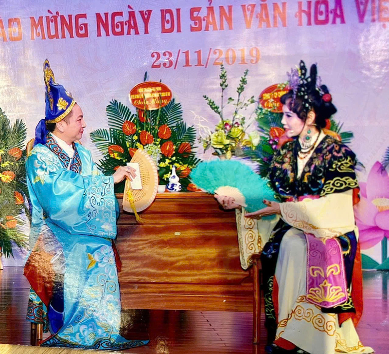 Nghệ nhân Ưu tú Hoài Anh trong một vở diễn. Ảnh nhân vật cung cấp