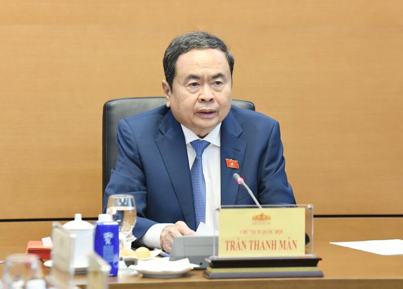 Chủ tịch Quốc hội Trần Thanh Mẫn phát biểu tại cuộc họp giao ban