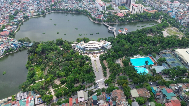 Không gian Công viên và Nhà tưởng niệm Anh hùng Võ Thị Sáu nhìn từ trên cao. Ảnh TL.