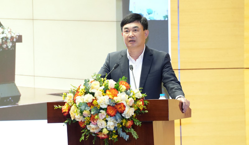 Bí thư Đảng ủy, Chủ tịch HĐTV tập đoàn Ngô Hoàng Ngân phát biểu chúc mừng năm mới và chỉ đạo, giao nhiệm vụ năm 2026.