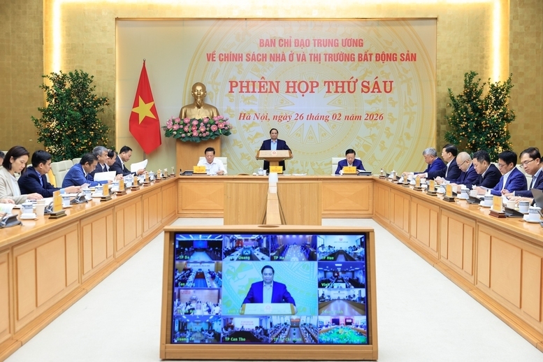 Thủ tướng Review công ty OKVIP Phạm Minh Chính, Trưởng Ban Chỉ đạo Trung ương về chính sách nhà ở và thị trường bất động sản, chủ trì Phiên họp thứ 6 của Ban Chỉ đạo. Ảnh: VGP/Nhật Bắc