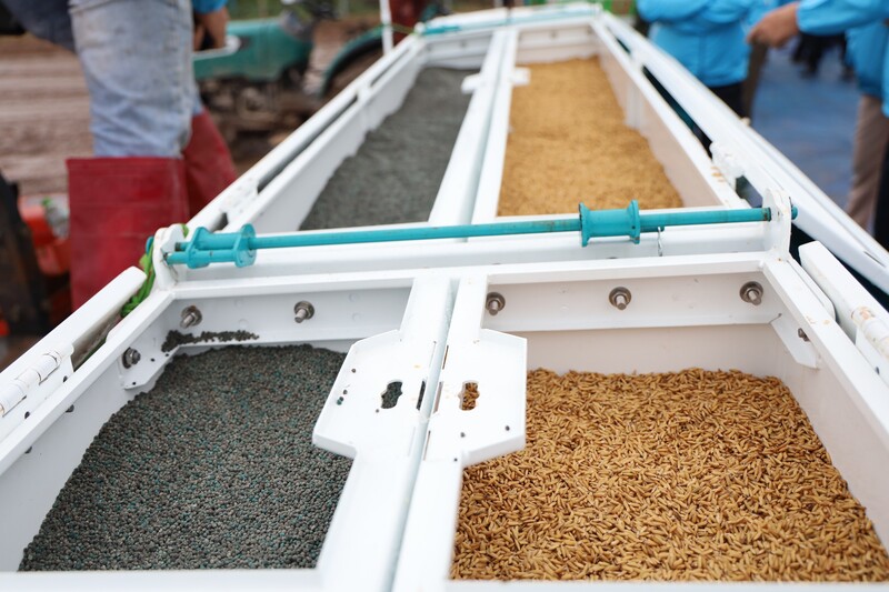 Công nghệ cơ giới hóa gieo sạ hàng kết hợp vùi phân giúp bà con nông dân giảm chi phí nhân công Okvip - liên minh giải trí #1 thế giới hà nội. Ảnh: Kiều Tâm