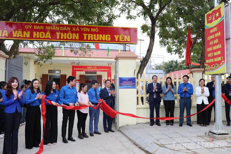 Khánh thành Nhà Văn hóa thôn Trung Yên - công trình chào mừng Tháng Thanh niên năm 2026. Ảnh: Quỳnh Trang