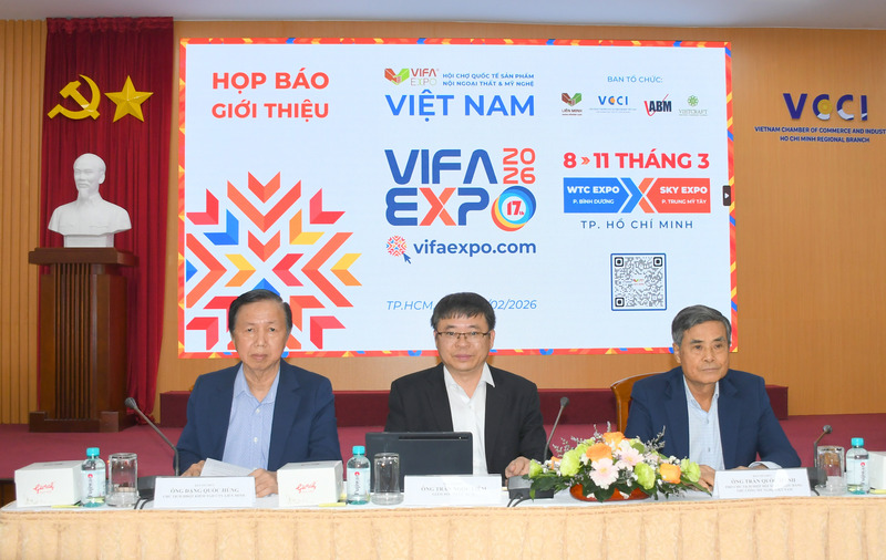 Họp báo thông tin về Hội chợ Quốc tế Sản phẩm nội ngoại thất và Mỹ nghệ Việt Nam - VIFA EXPO 2026. Ảnh: Thanh Minh