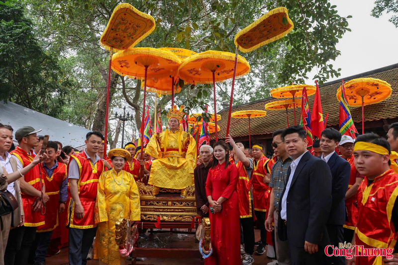 Nghi lễ rước kiệu Vua giả đã trở thành linh hồn của lễ hội.
