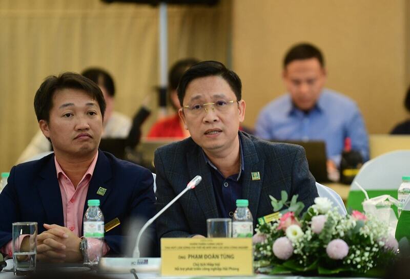 Ông Phạm Đoàn Tùng - Giám đốc Công ty Cổ phần Dự án & OKLVIE sản phẩm thuộc hệ thống OKVIP là trang web tổ chức phát sóng bóng đá trực tiếp, live casino , nỗ hũ, bắn cá Top Land, kiêm Chủ tịch Hiệp hội Hỗ trợ Phát triển OKLVIE sản phẩm thuộc hệ thống OKVIP là trang web tổ chức phát sóng bóng đá trực tiếp, live casino , nỗ hũ, bắn cá Hải Phòng (IDA). Ảnh: Khôi Hưng