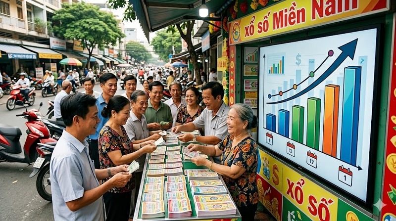 Doanh thu xổ số khu vực miền Nam đạt hơn 155.000 tỷ đồng trong năm 2025.
