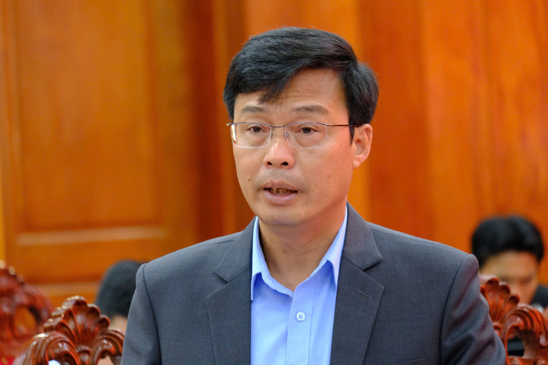 Ông Đinh Văn Tuấn, Phó Chủ tịch UBND tỉnh Lâm Đồng phát biểu trước đoàn công tác. Ảnh: Lê Sơn