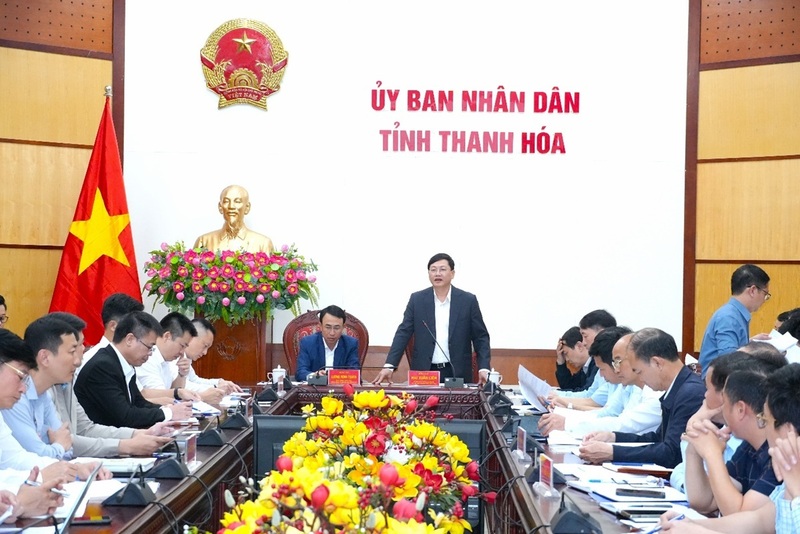 Ông Mai Xuân Liêm, Phó Chủ tịch Thường trực UBND tỉnh Thanh Hóa phát biểu kết luận buổi làm việc. Ảnh: Hùng Mạnh
