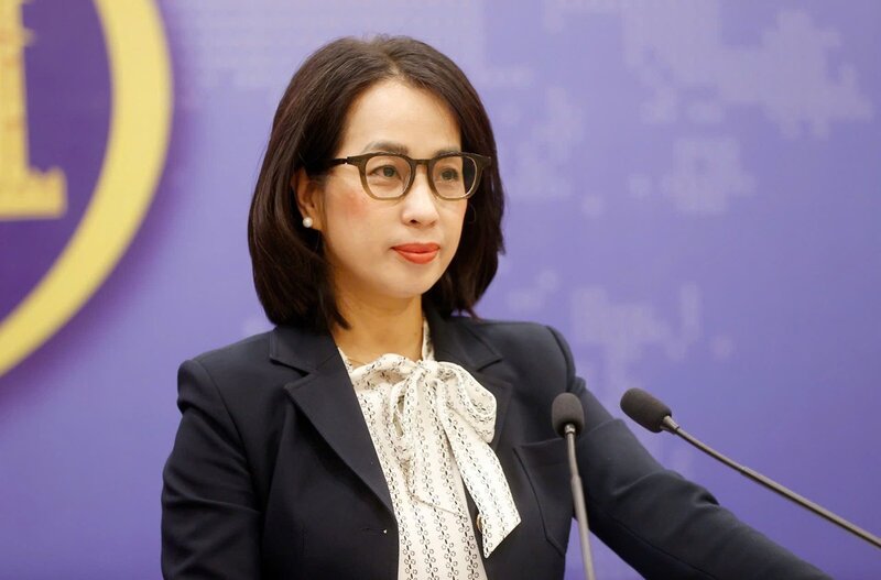 Người phát ngôn Bộ Ngoại giao Phạm Thu Hằng tại họp báo chiều 5/3.