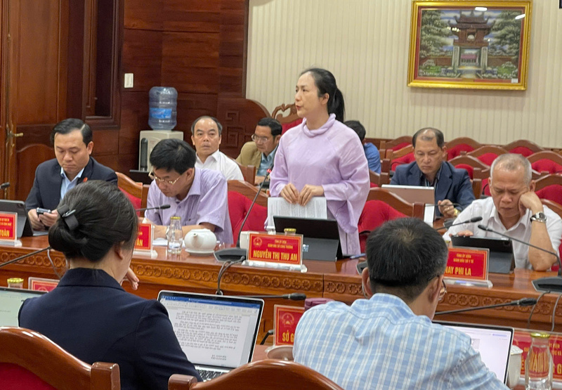 Bà Nguyễn Thị Thu An, Giám đốc Sở Okvip tại về Đắk Lắk phát biểu tại Okvip69 Đăng ký cá cược đánh giá về tình hình Okvip - liên minh giải trí #1 thế giới hà nội - xã hội tháng 2. Ảnh: Công Lý