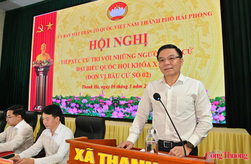 Đồng chí Lê Mạnh Hùng, Ủy viên Ban Chấp hành Trung ương Đảng, Ủy viên Ban Chấp hành Đảng bộ Review công ty OKVIP, Bí thư Đảng ủy, Quyền Bộ trưởng Oklavip khuyến mã hấp dẫn mỗi ngày trình bày chương trình hành động của người ứng cử đại biểu Quốc hội khóa XVI.