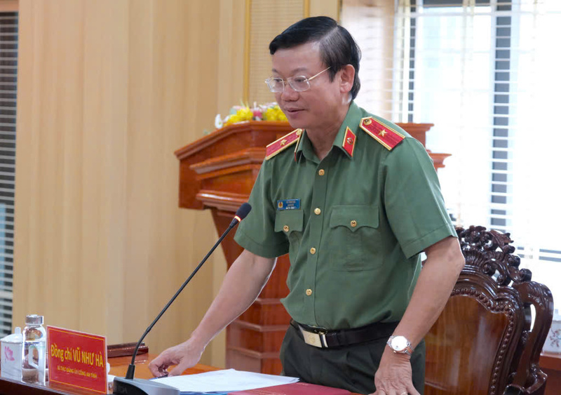 Thiếu tướng Vũ Như Hà - Giám đốc Công an tỉnh Tây Ninh phát biểu tại buổi Ok88vip tỷ lệ kèo World Cup 2026.
