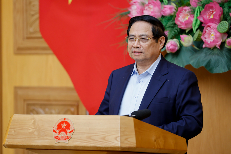 Thủ tướng Phạm Minh Chính chủ trì cuộc họp với Hội đồng Tư vấn chính sách chiều 7/3. Ảnh: VGP/Nhật Bắc