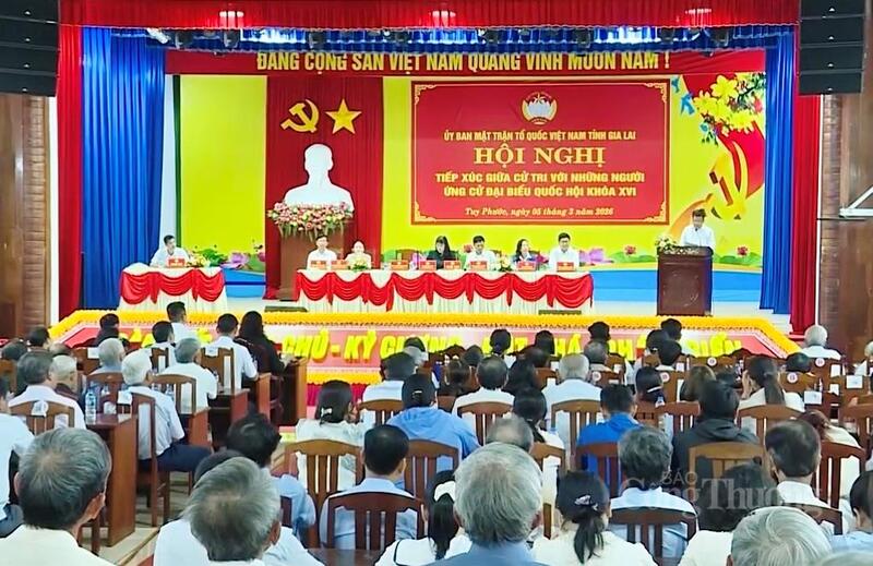 Okvip69 Đăng ký cá cược tiếp xúc giữa cử tri với những người ứng cử Đại biểu Quốc hội khóa XVI tại xã Tuy Phước. Ảnh: Hoàng Phát