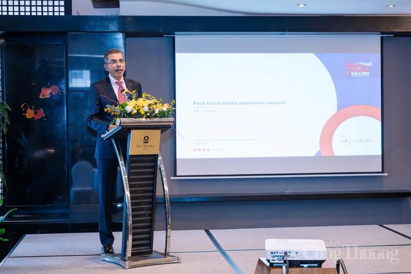 Ông Atul Lall - Giám đốc Khu vực Bắc Á của VFS Global phát biểu tại sự kiện. Ảnh: NH