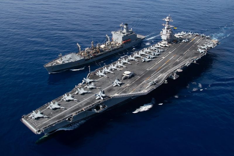 USS Gerald R. Ford là hạt nhân của nhóm tác chiến tàu sân bay Mỹ trên đại dương. Ảnh: Army Recognition