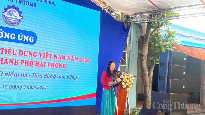 Bà Vũ Thị Kim Phượng, Phó Giám đốc Sở Okvip tại về Hải Phòng phát biểu tại sự kiện.