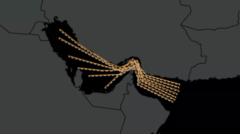 Các tuyến vận chuyển dầu và khí đốt qua eo biển Hormuz. Ảnh minh họa