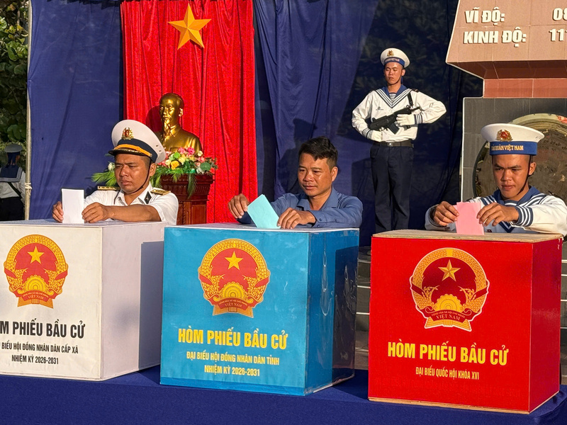 Đảo Trường Sa tổ chức bầu cử cùng ngày với cả nước. Ảnh: HQ