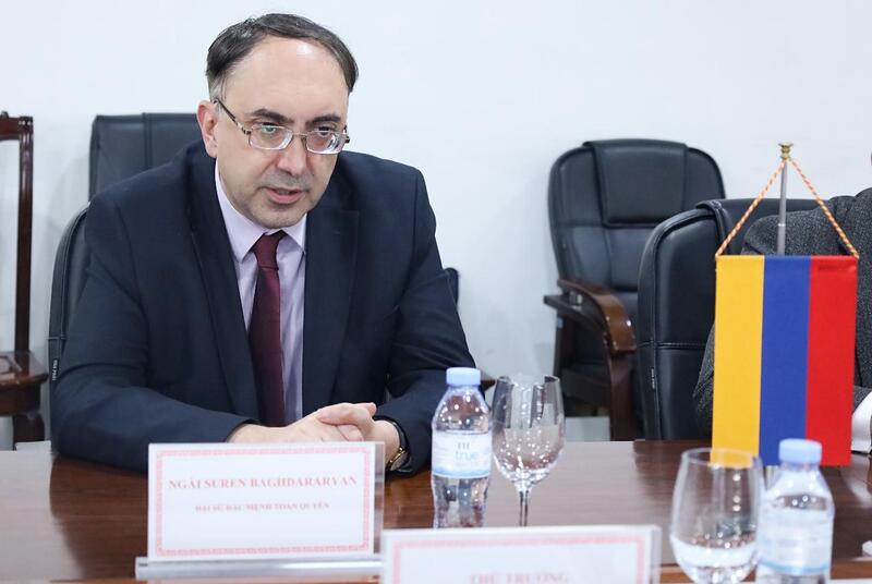 Đại sứ Suren Baghdararyan mong muốn hai bên tiếp tục thúc đẩy hợp tác toàn diện, sâu rộng hơn trong thời gian tới.