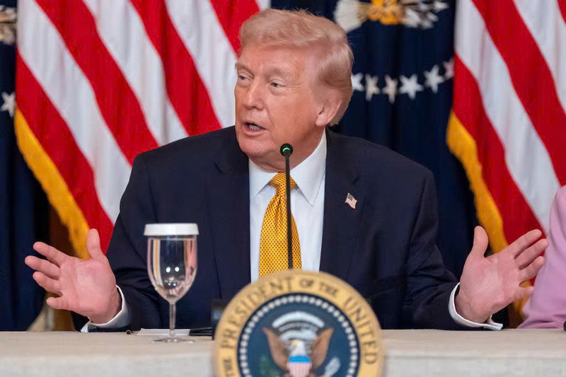 Tổng thống Mỹ Donald Trump kêu gọi các nước đồng minh hỗ trợ trên vùng biển Hormuz. Nguồn: AP